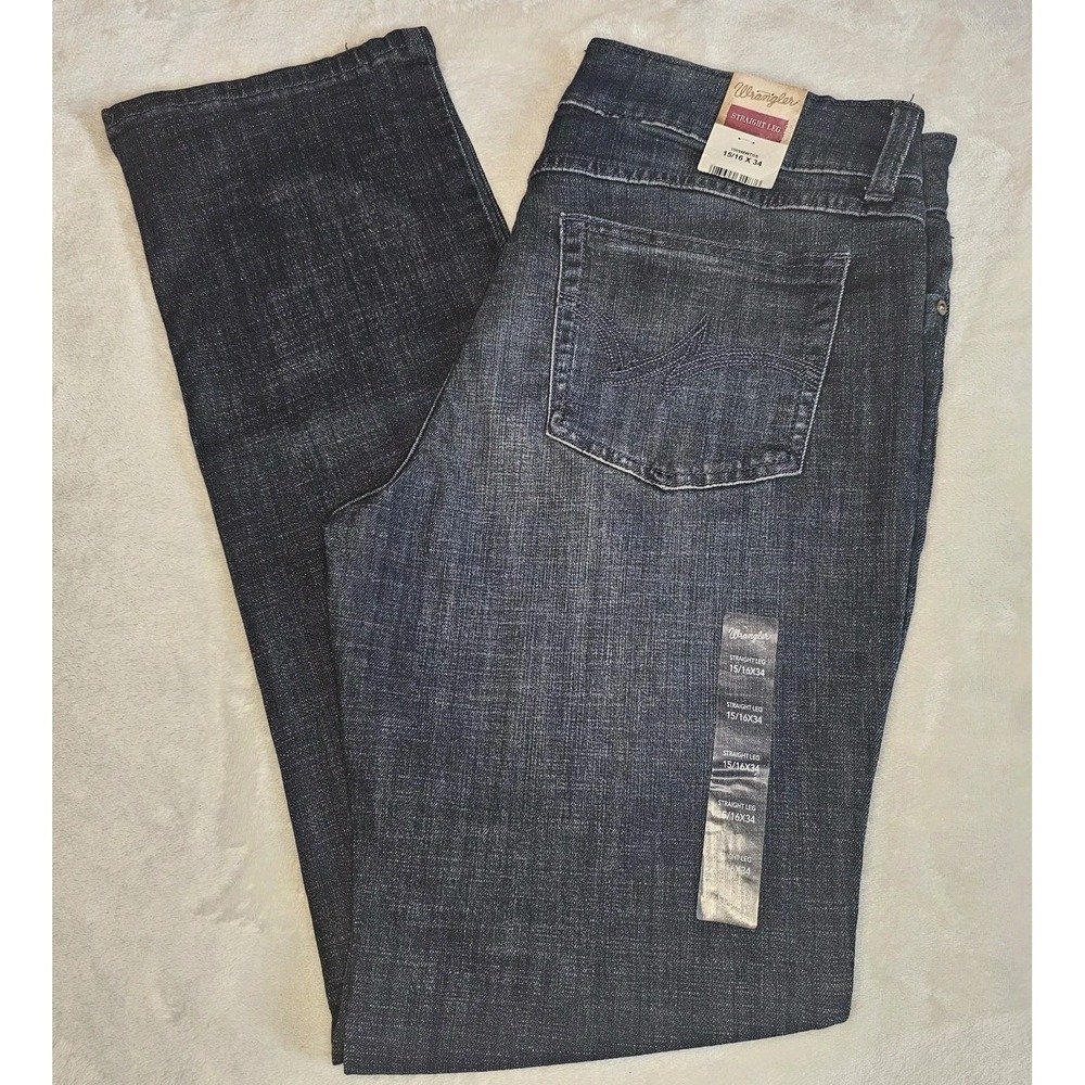 Wrangler NWT Womens Straight Legs Denim Jeans SIZE 15/16 × 34
